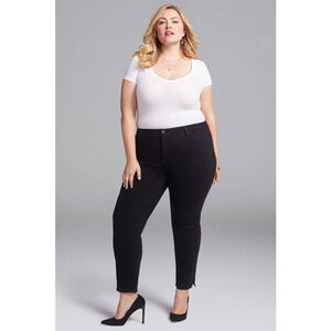 Curves 360 NYDJ Women's Plus Size 28 Black Straight Ankle Stretchy Jeans NWT